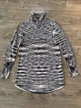 NIC+ZOE Black and White Striped Tunic Sweater